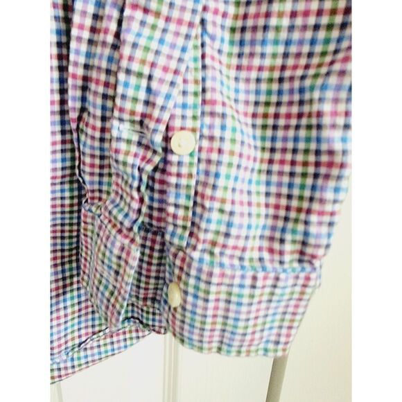 Ralph Lauren Men's XL Shirt Red Multi Color Plaid Stretch Cotton Snall Squares - Picture 6 of 7